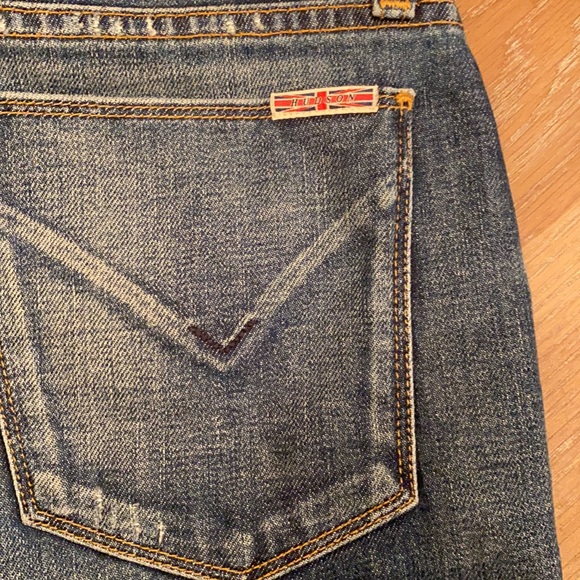 Hudson Relaxed Straight Leg Distressed Dark Rinse Denim - Picture 4 of 8